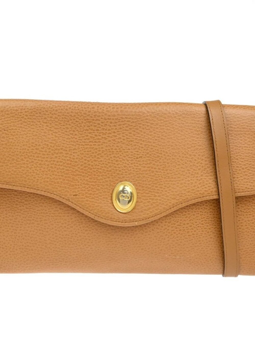 CHRISTIAN DIOR CD Flap 2way Shoulder Hand Bag Leather Beige GHW France 65KC998
